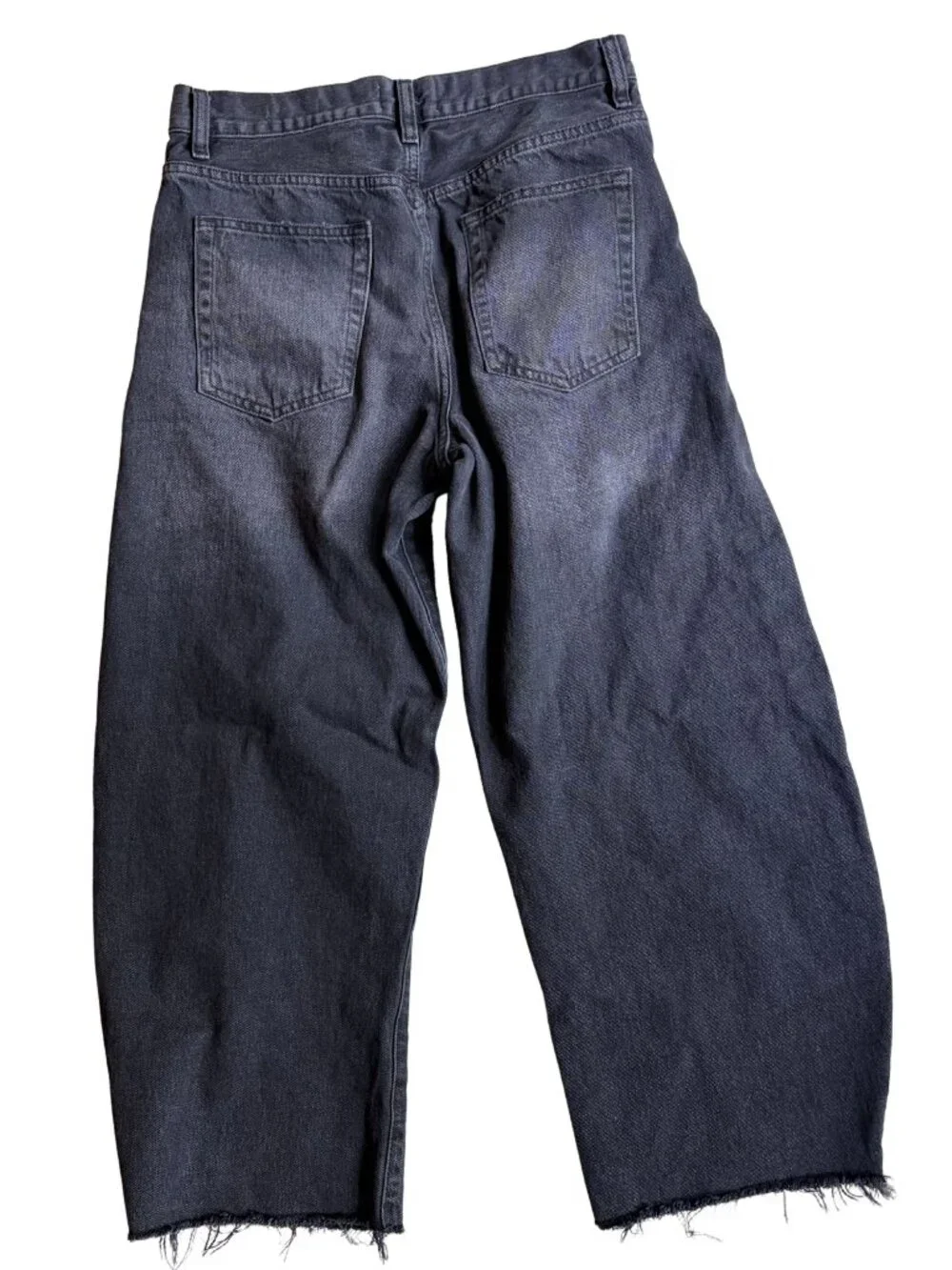 Frame's The Bubble Crop frayed high-rise barrel leg jeans size 28 - Picture 4 of 8